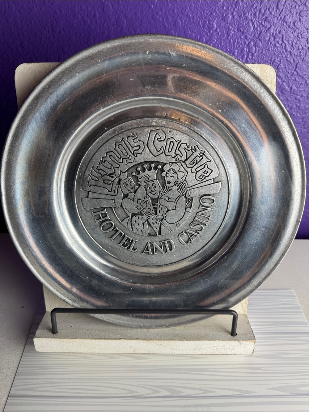 Vintage 1970s Kings Castle Hotel and Casino Incline Village Tahoe Pewter Plate